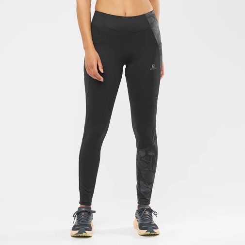 Black Salomon Cross Run 28'' Women's Running Tights | IE AR8352